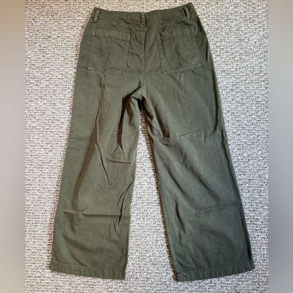 Gap Army Green Twill Wide Leg Pants — Size 14 - Picture 3 of 6